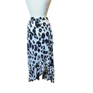 EST. 1946 Women's Medium Skirt High Low Ruffle Leopard Print Stretch